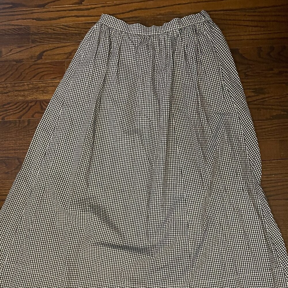 Aerie Gingham Black and White Maxi Skirt Size M